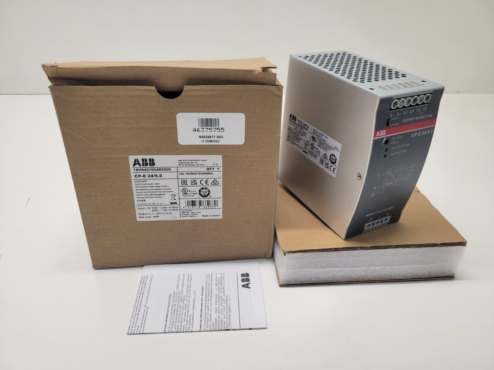 NEW OLD STOCK! ABB CP-E 24/5.0 POWER SUPPLY 1SVR427034R0000