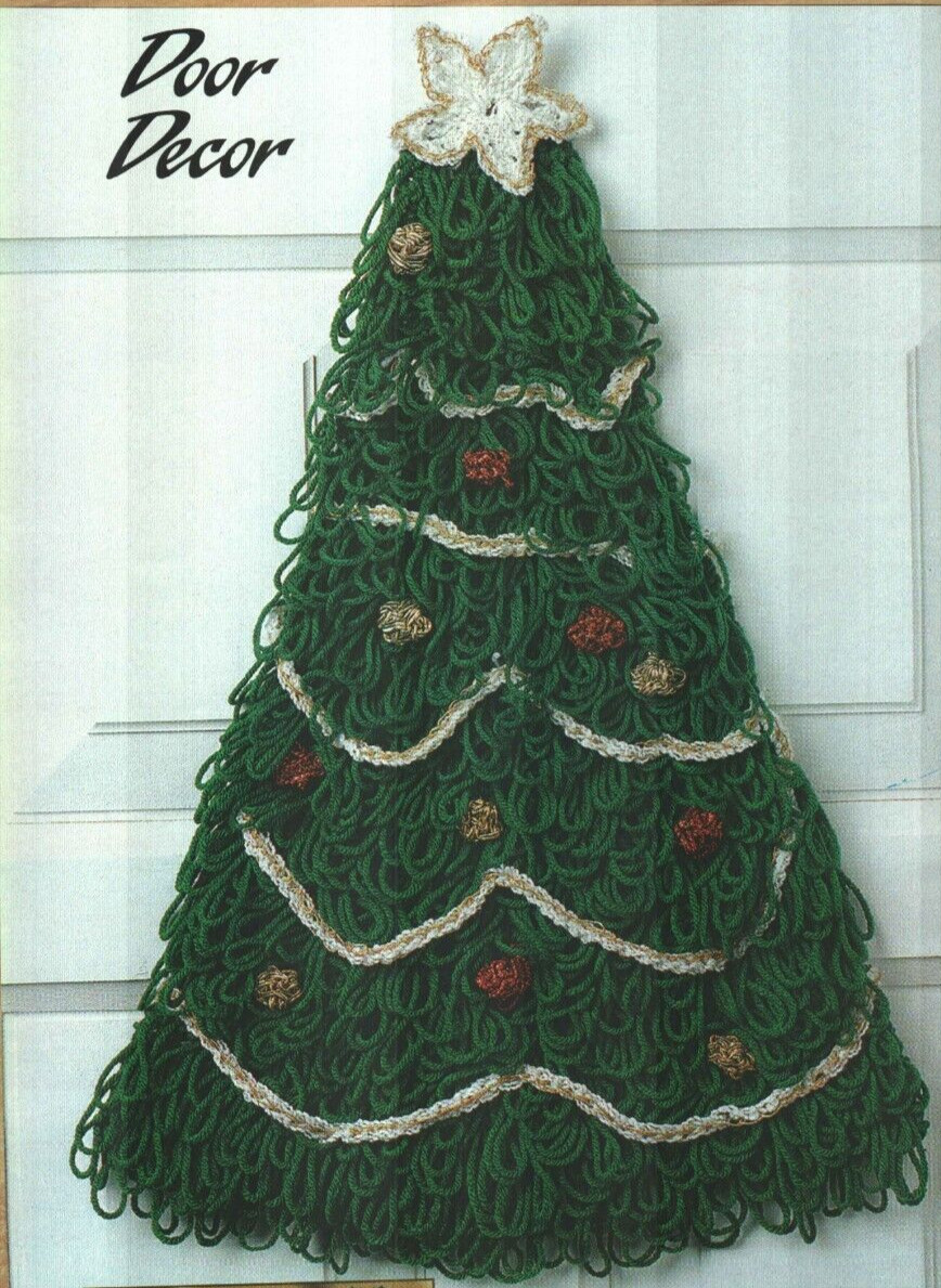 DOOR DECOR CHRISTMAS TREE DIGEST SIZE CROCHET PATTERN INSTRUCTIONS