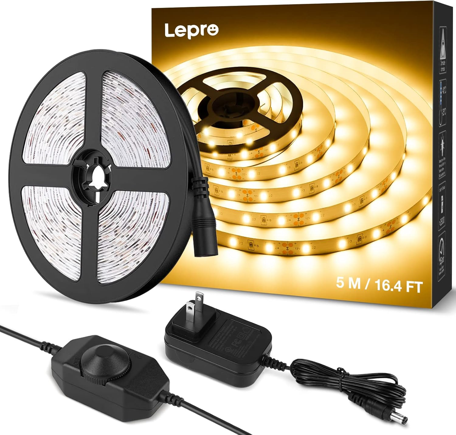 D Strip Light White, 16.4Ft Dimmab Vanity Lights, 3000K Super Bright D Tape Ligh
