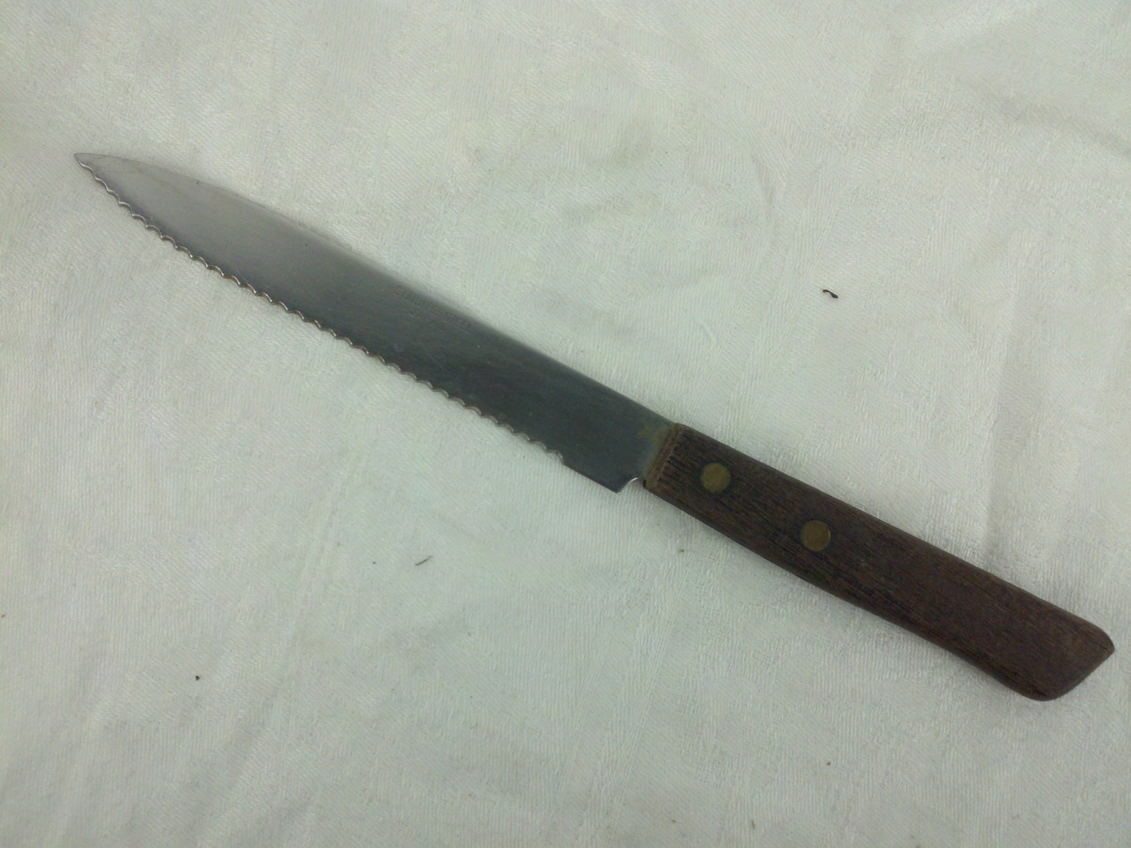 Serrated Stainless Steel Wooden Handle Knife 9"