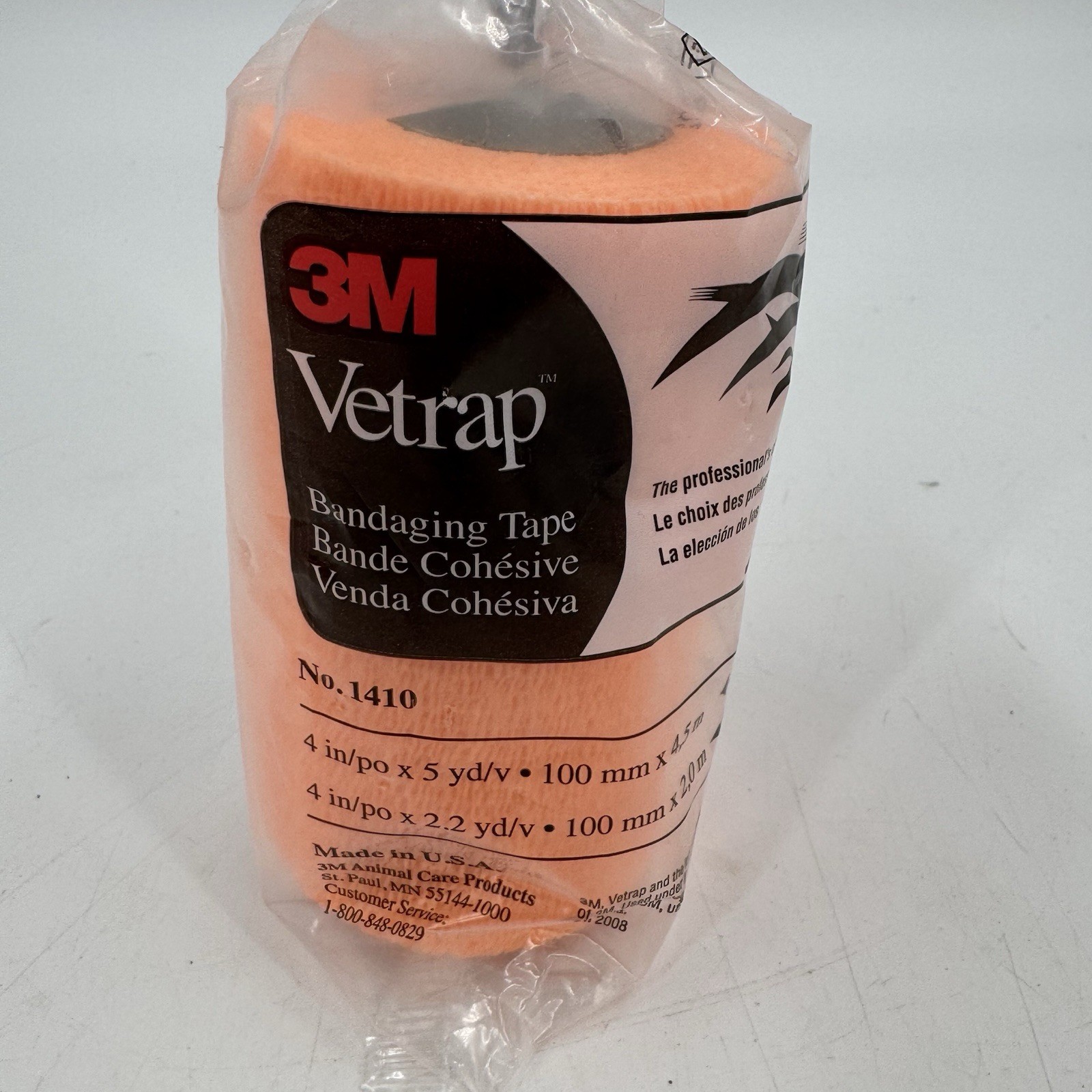 NEW 3M Vetrap Bandaging Tape, bright orange, 4" x 5 yd