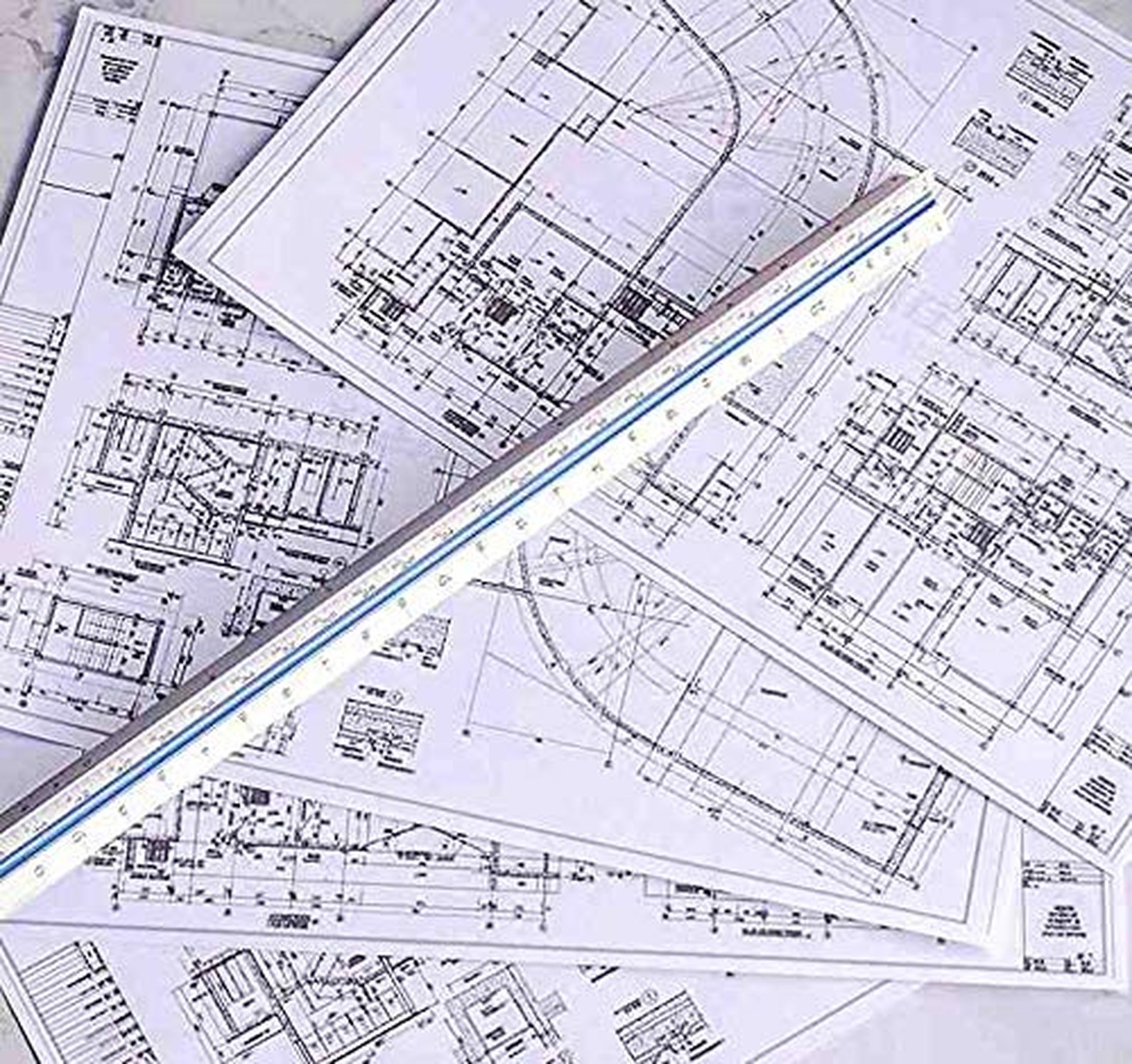 Triangular Engineering Scale Aluminum Ruler for Architects, Engineers and Stu...