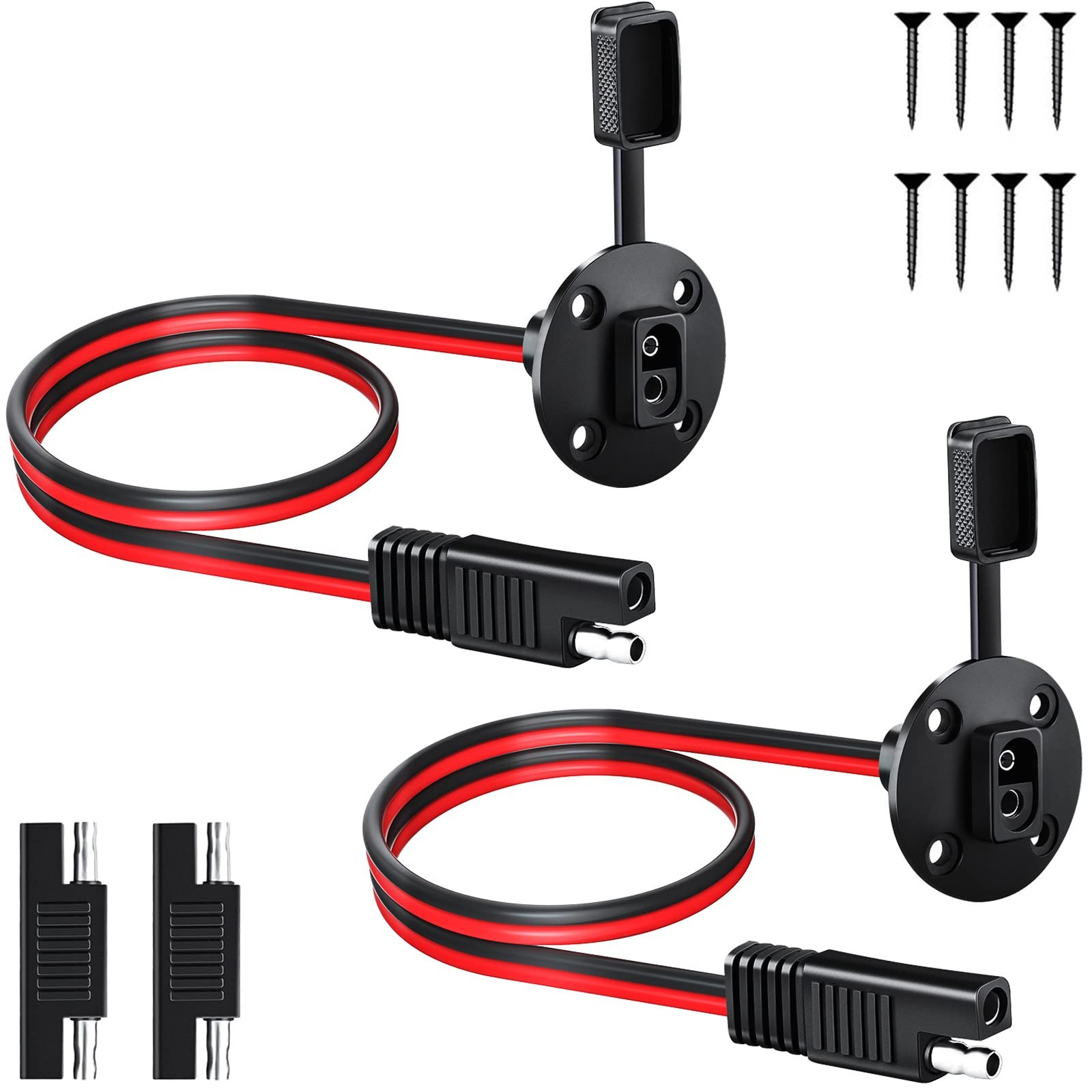 EXTRACTME 2 Pack SAE Connector Power Socket Sidewall Port, 10AWG Weatherproof...