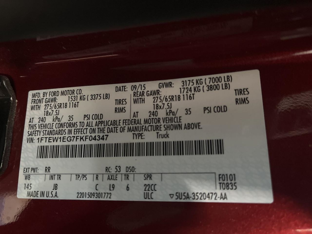F150 2015 Air Shutter 1021496