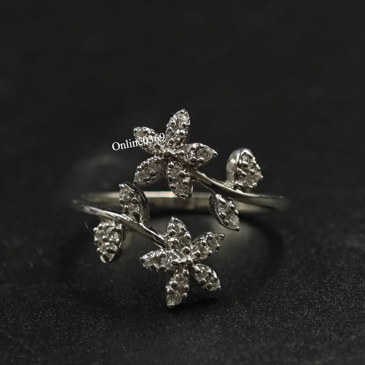 Thanksgiving Gift For Wife Lab Created Diamond Awesome 2 Flower Toe Ring 925 SS