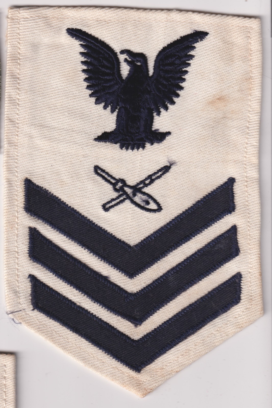 Lithographer rate patch post WWII PO1 Petty Officer One white NYEC 1946