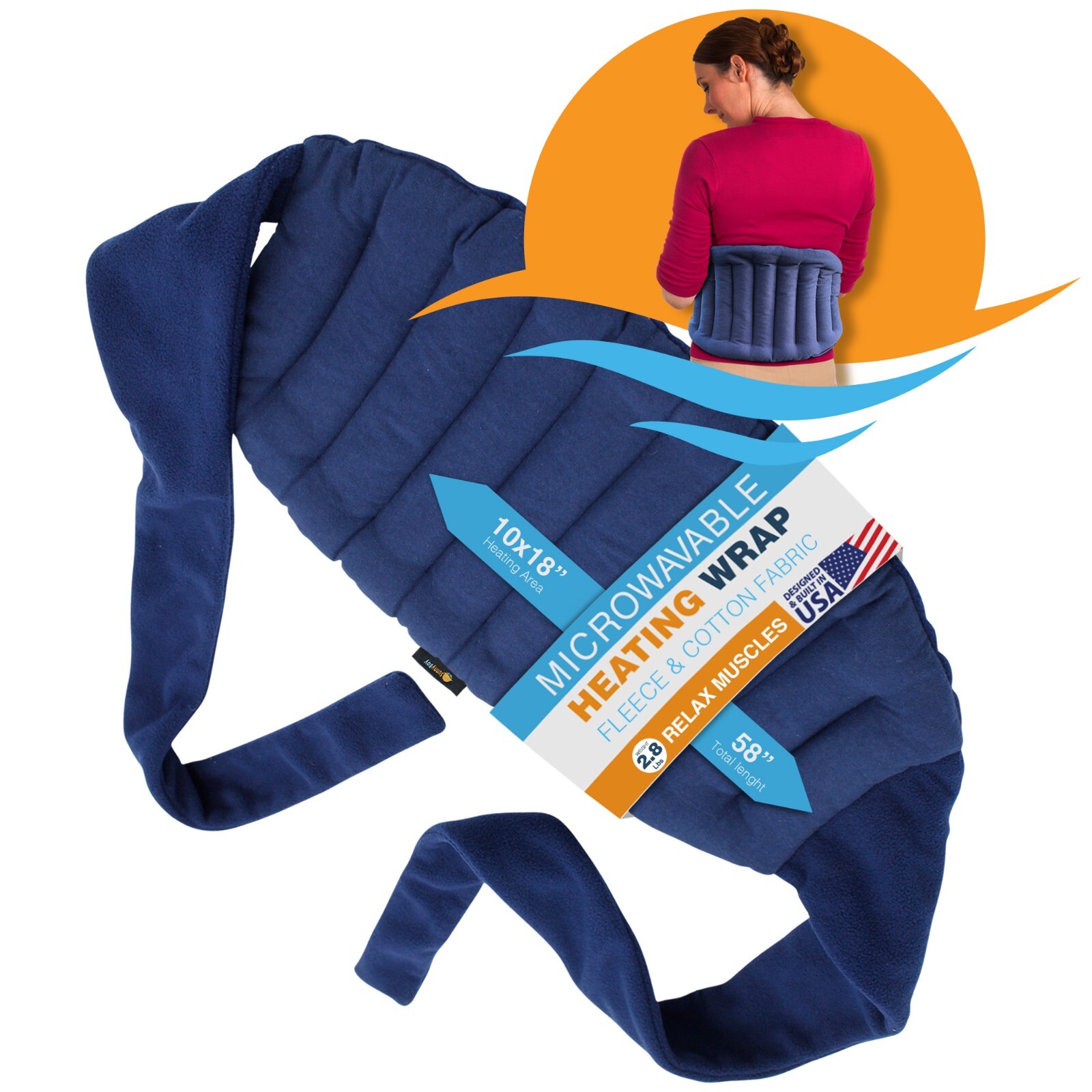 SunnyBay Microwave Heating Pad for Back Shoulder Neck-FlaxSeeds Fill Large 10x18