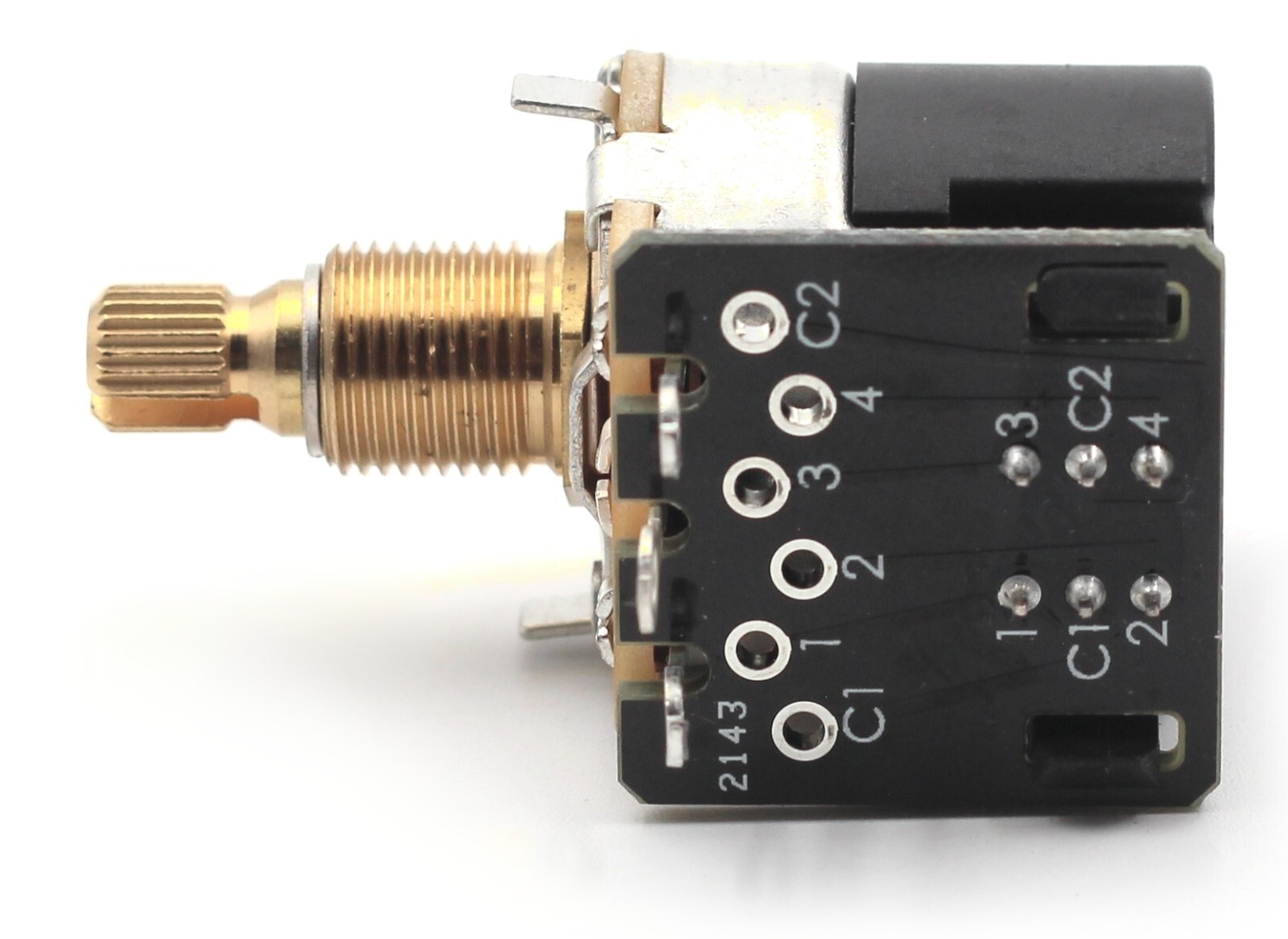 CTS 500K PUSH/PULL SHORT (3/8") SPLIT SHAFT AUDIO TAPER POT w/ Diagram - Single