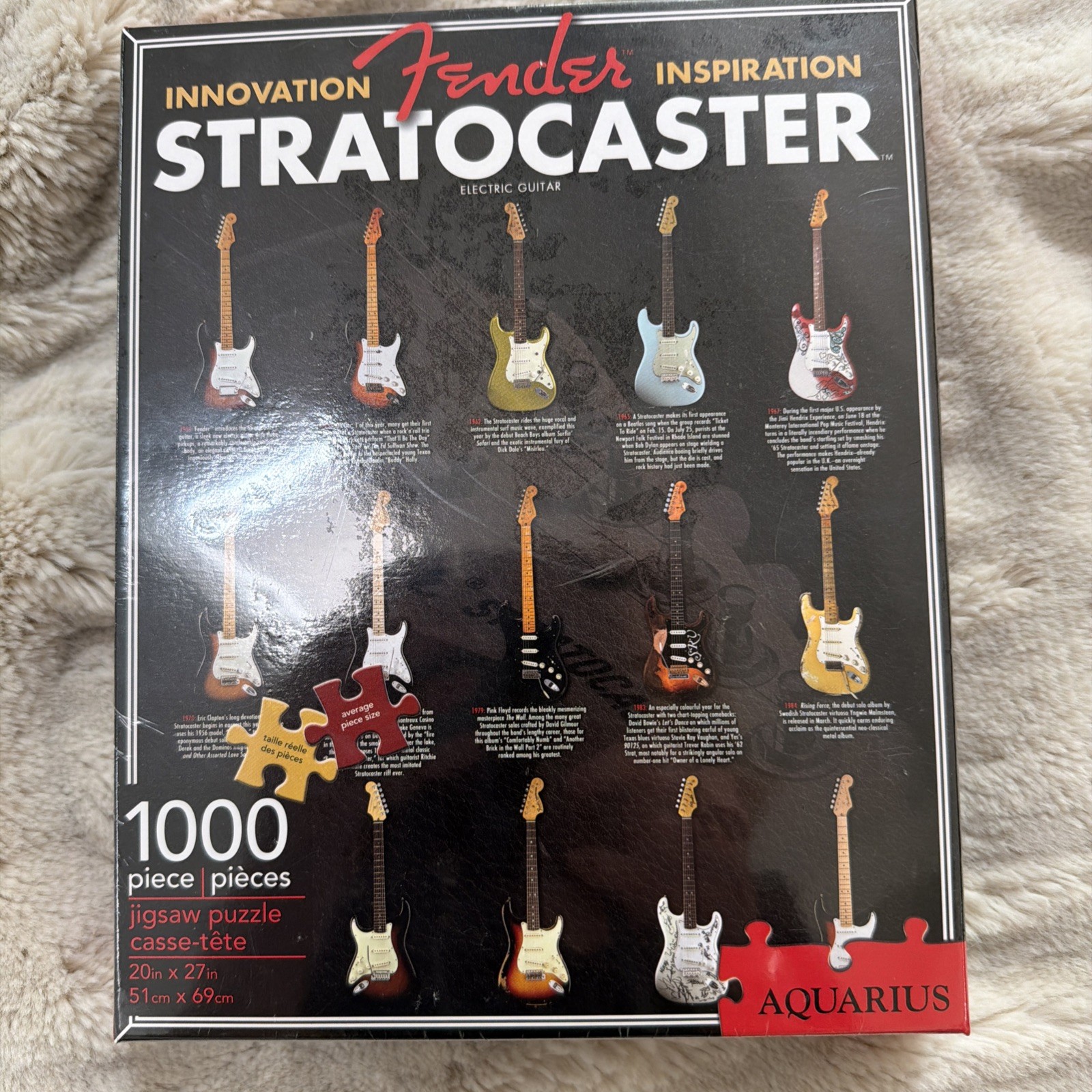 Fender Stratocaster 1000-Piece Jigsaw Puzzle 20in x 27in NEW Sealed