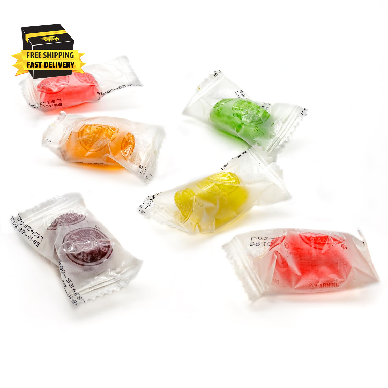 Assorted Fruit Hard Candy 1 Lb | Flavors (Orange, Cherry, Lemon, Apple, Grape) |