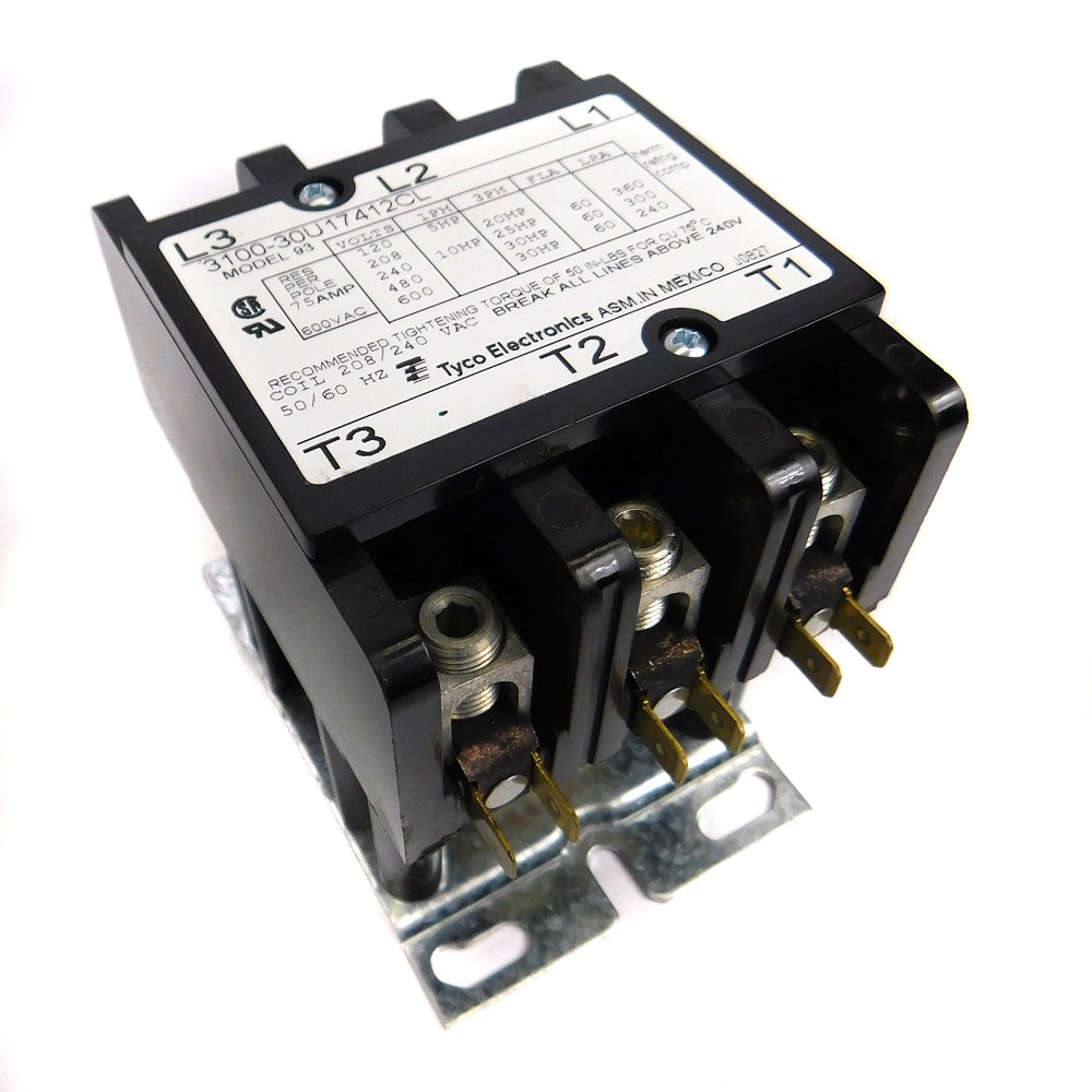 Tyco Model 93 3100-30U17412CL Definite Purpose Contactor 3P 50-60 FLA AC Coil