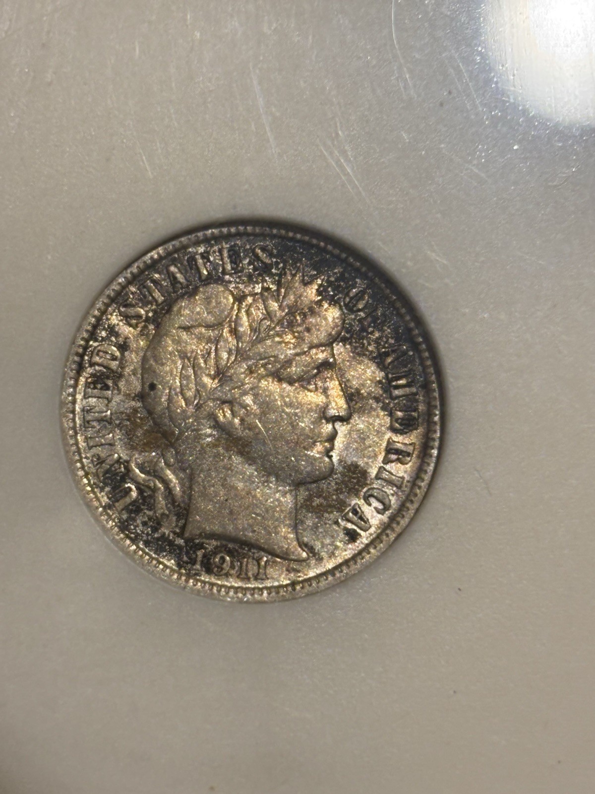 1911 D Barber Dime Old Anacs Soapbox EF45