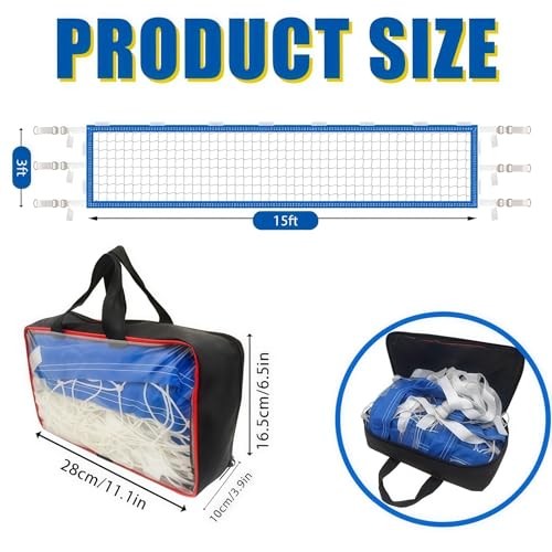 Upgrade Pool Volleyball Net Replacement, Adjustable Length 15-31 FT Portable