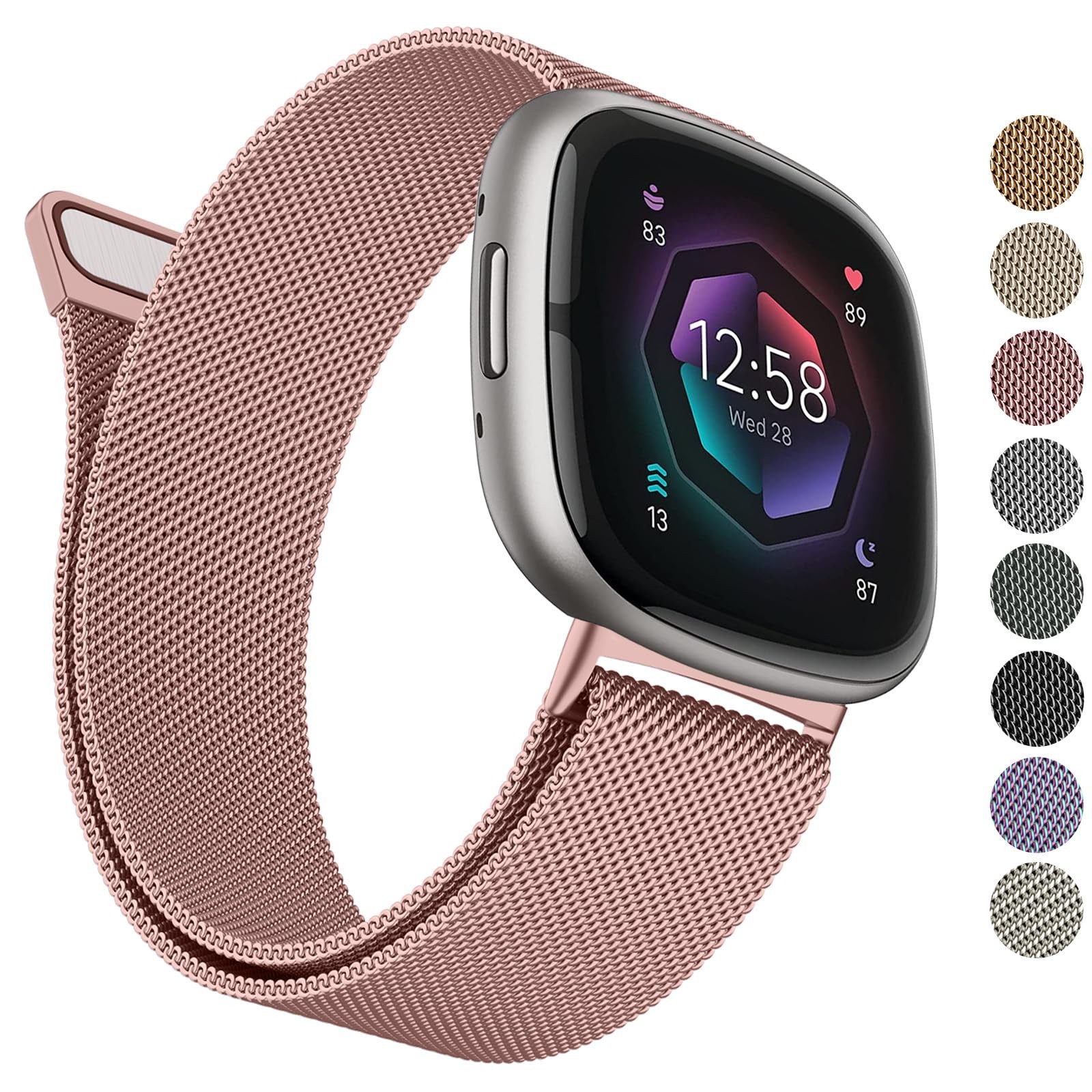 Metal Band Compatible with Fitbit Sense 2 /Sense Bands/Versa 4 / Versa 3 Band...