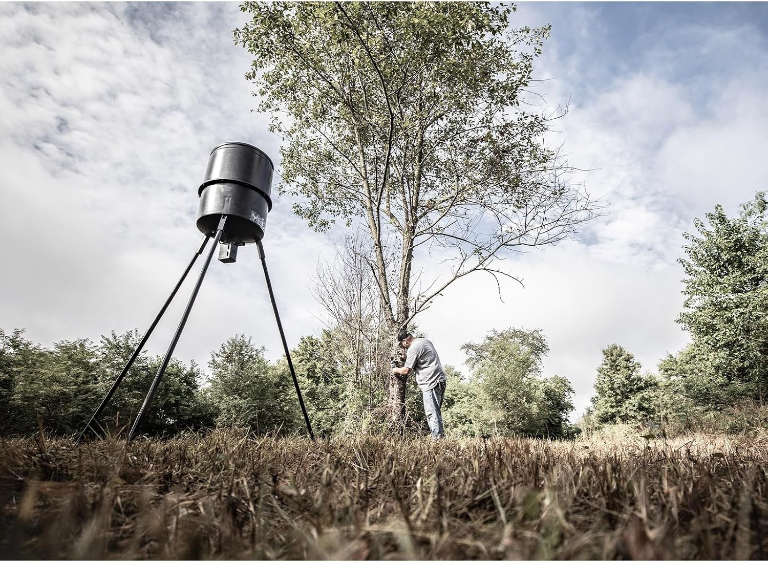 Quick-Set 270 lb Game Feeder W/ Digital Timer Durable Tripod Corn/Pellet Hunting