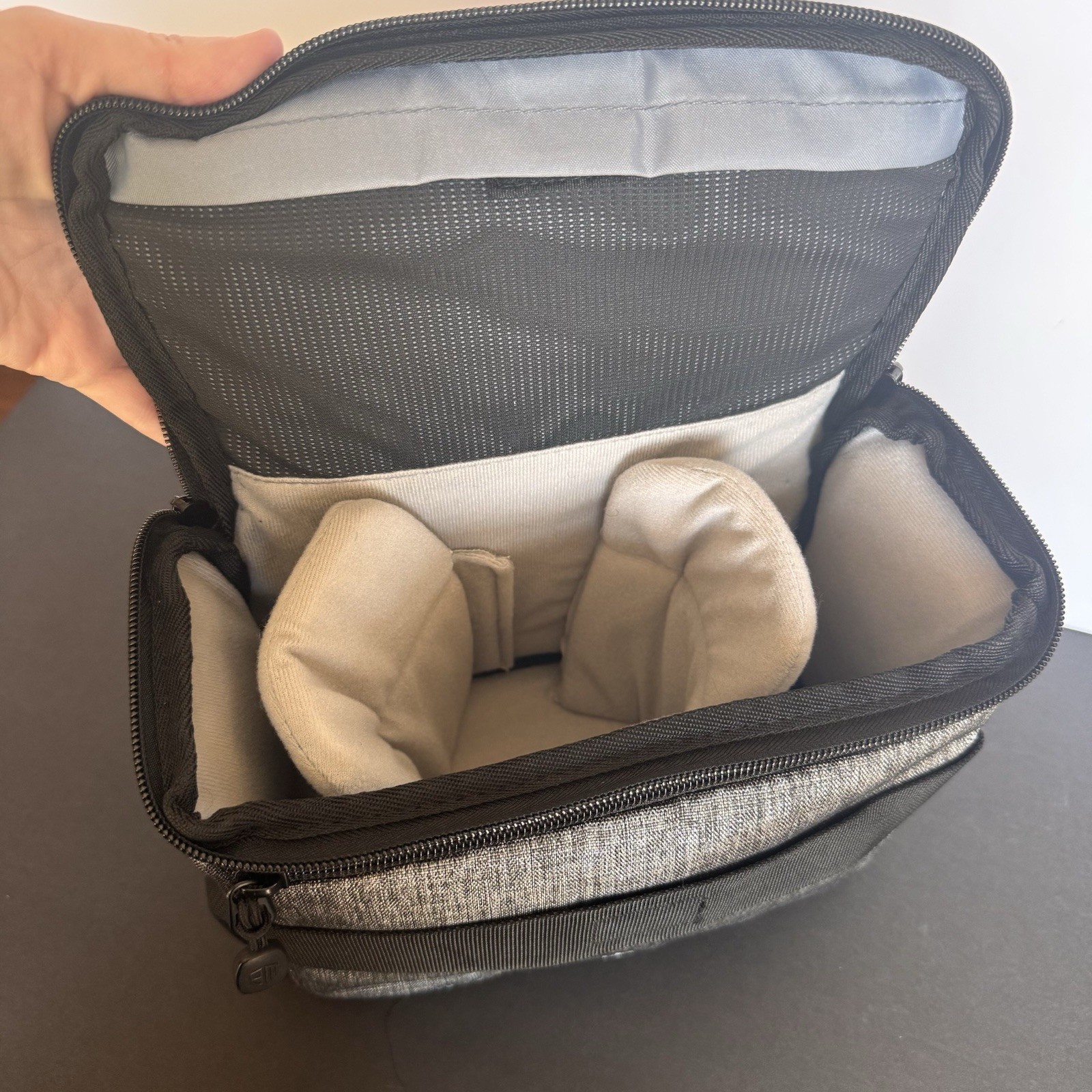 BAGSMART Compact Camera Shoulder Bag with Waterproof Rain Cover Grey Gray