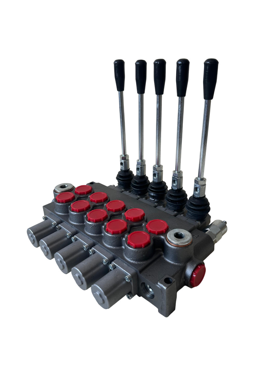 TORA 21 GPM (80L)  Hydraulic Monoblock Control Valve with 5 Levers, 3/4" BSP