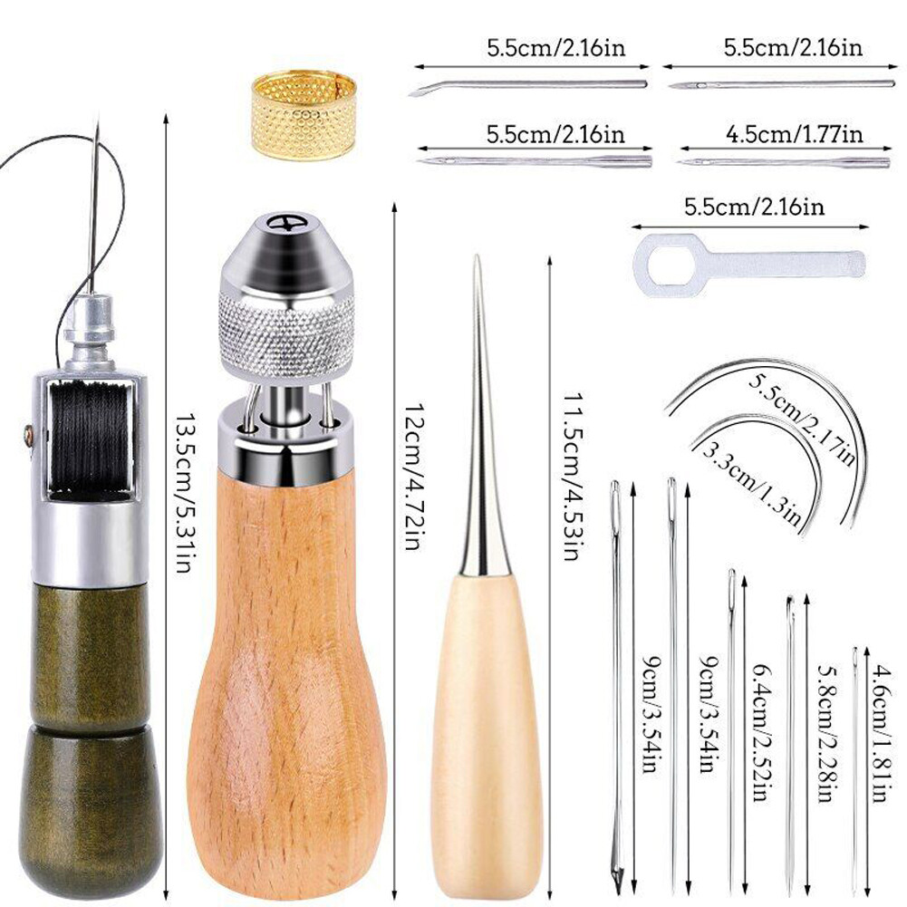 Leather Sewing Awl Thread Kit Machine Speedy Stitcher Shoes Canvas Repair Tool~