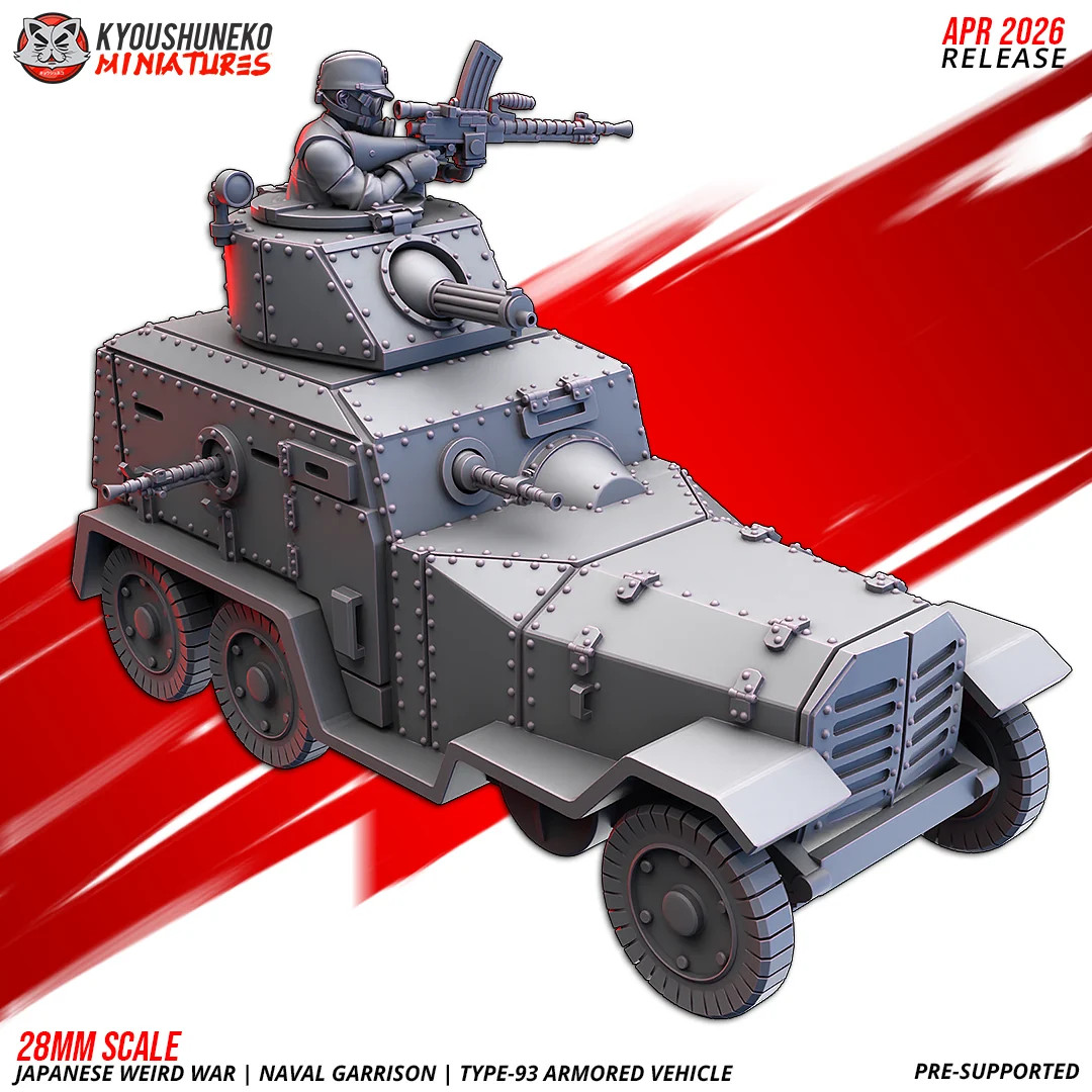 Naval Garrison Armored Vehicle - 15-54mm WW2 Army - Resin Tabletop Miniature