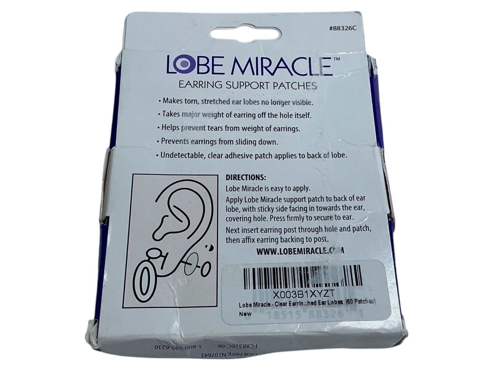 Lobe Miracle Earring Support Patches - 60 Patches Pack