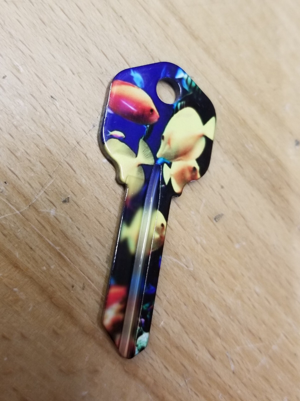 TROPICAL FISH PRINTED KWIKSET KW1/KW10 KEYBLANK - READ DETAILS BELOW