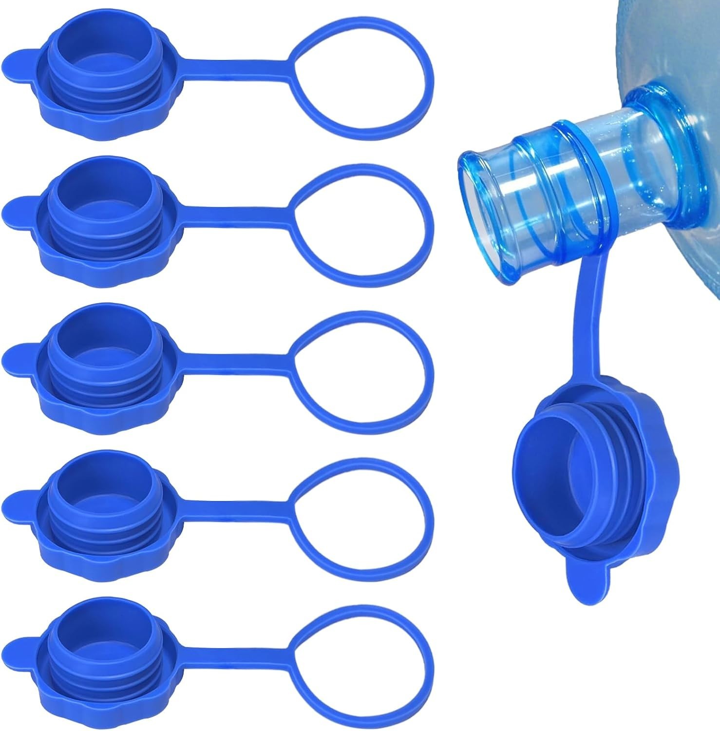 Durable Leak-Proof Silicone Caps for Instant Water Jug Replacement - 5 PCS