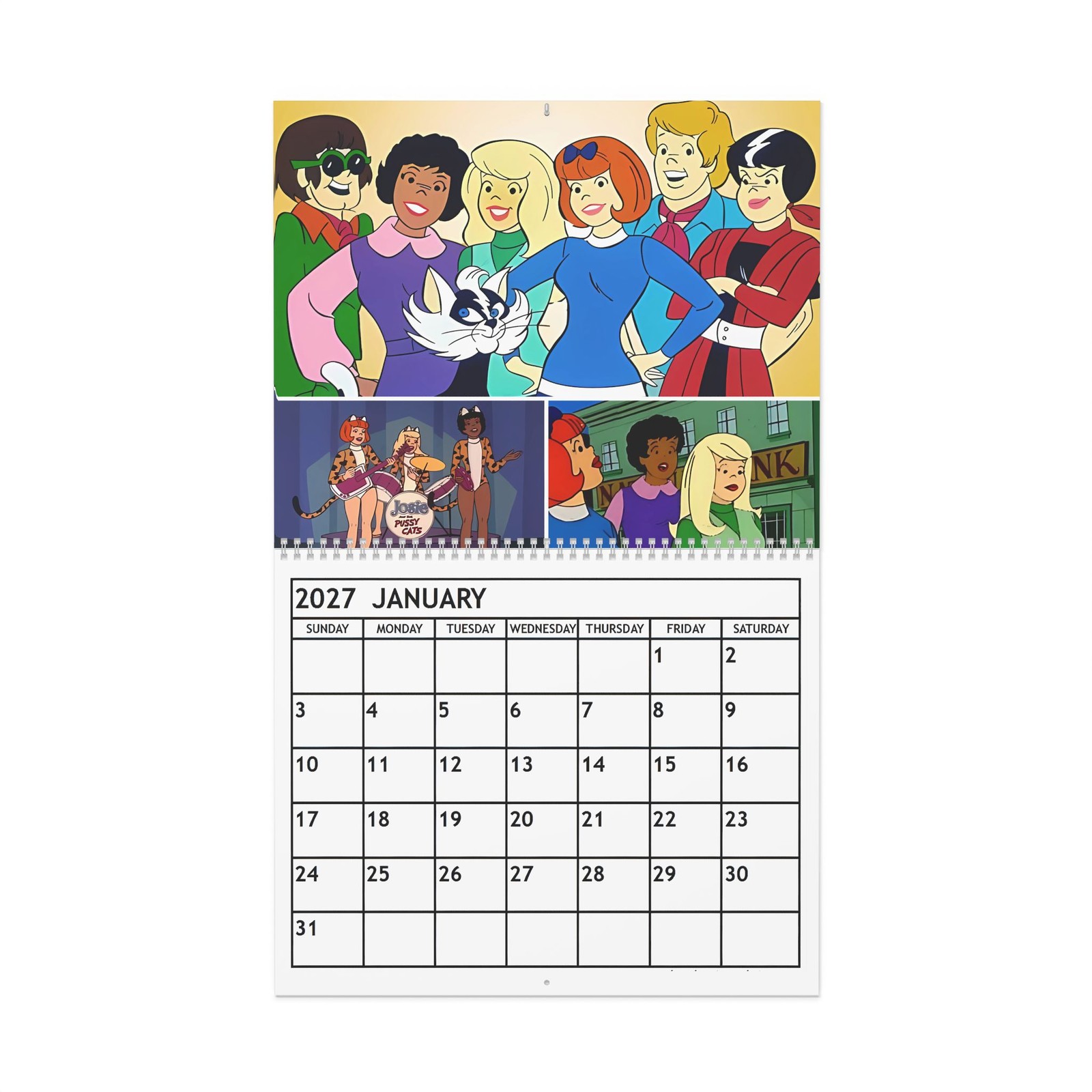 Josie & the Pussycats 2027 Wall Calendar - Home Decor, Music Fan Gifts, Monthly