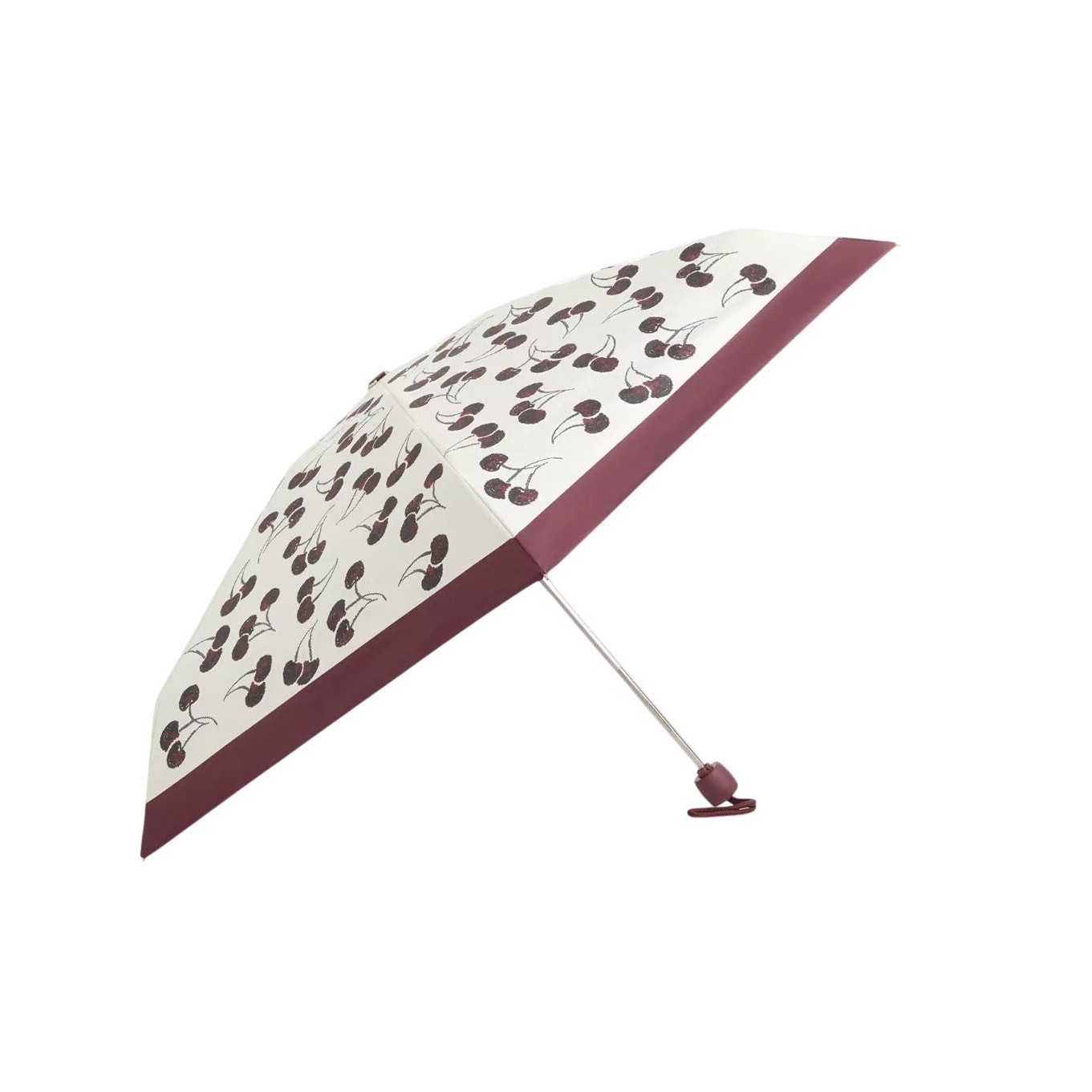 Coach Uv Protection Mini Umbrella With Cherry Print
