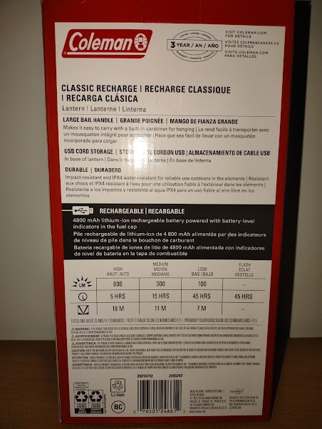 Coleman 800 Lumens Classic Rechargeable LED Lantern - 2 pk