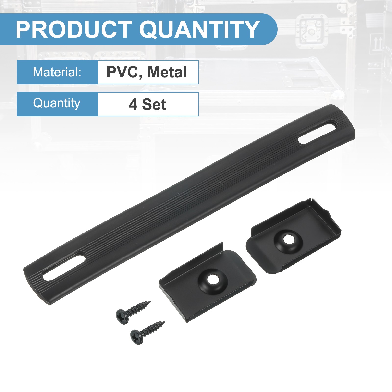 6.5 Inch Speaker Handle Spring Steel Handle with Screw Black 4Pcs
