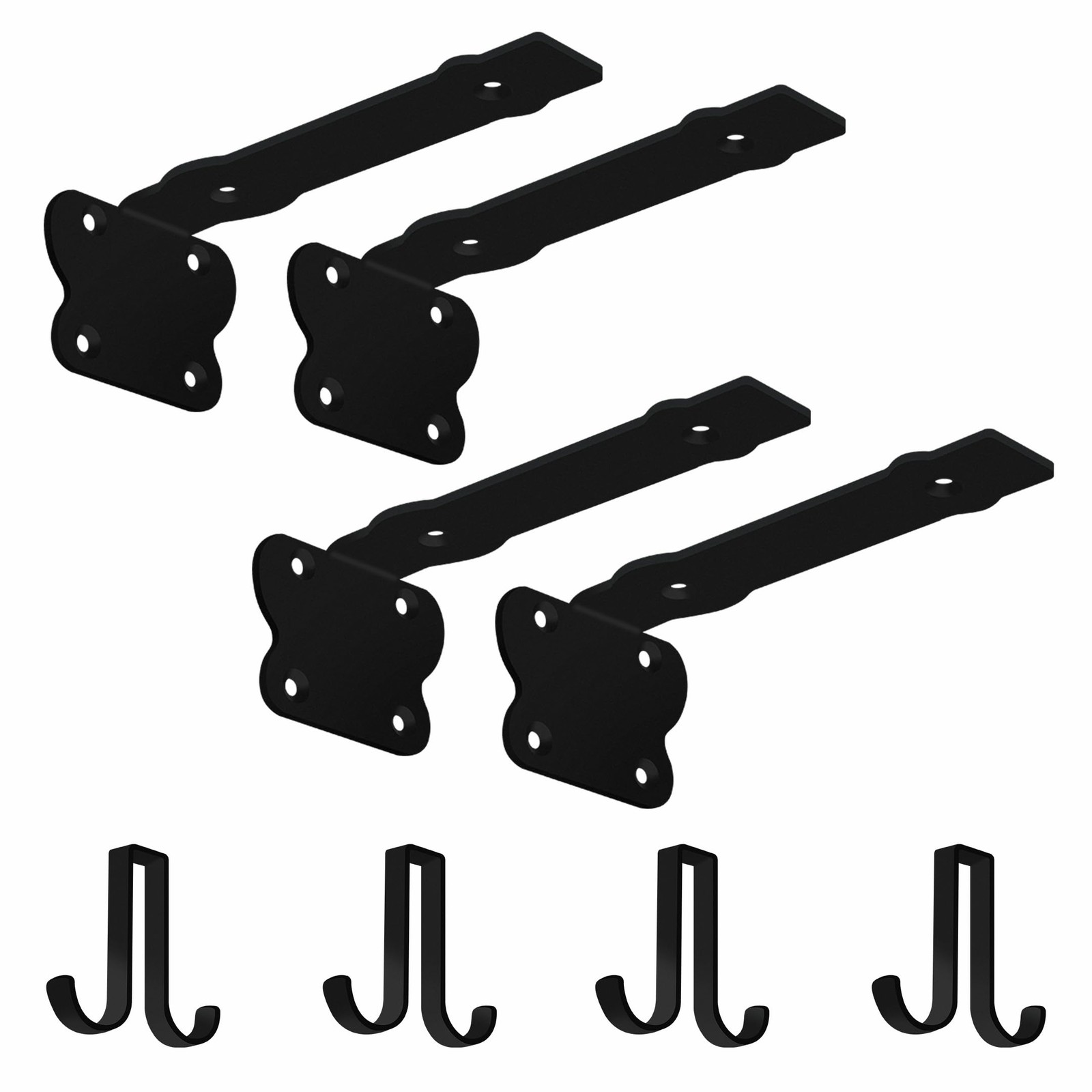 4 Pack 6 Inch Heavy Duty Floating Shelf Brackets Wood Metal L Hooks 150lbs