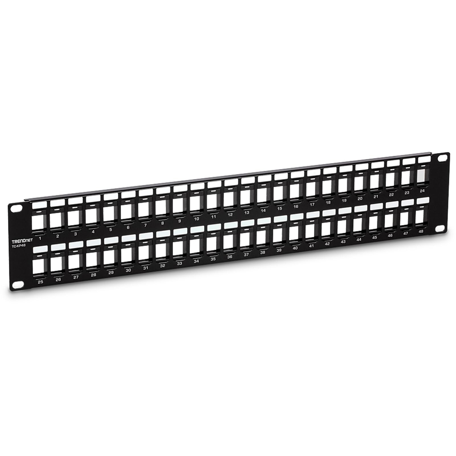 TRENDnet 48-Port Blank Keystone 2U HD Patch Panel, TC-KP48, 2U 19” Metal Rack...