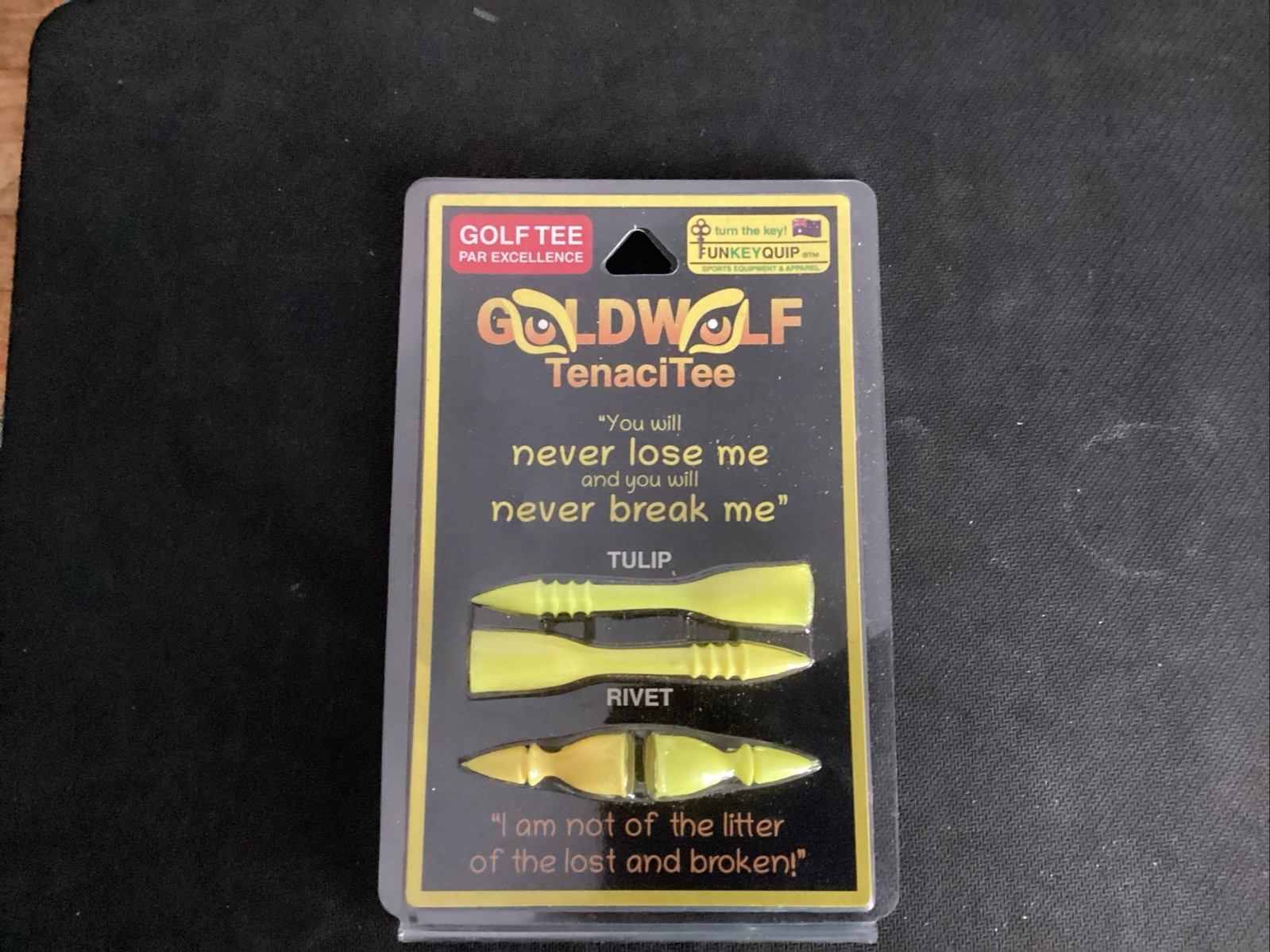 GOLDWOLF TenaciTee Premium Golf Tees Neon Yellow Unbreakable Tulip & Rivet Pack