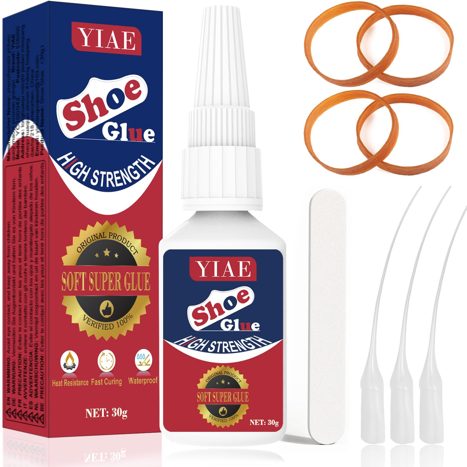 High Strength Waterproof Shoe Repair Glue, 30G, Instant Soft Superglue with Anti