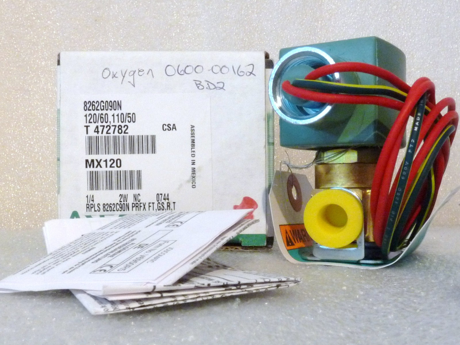 ASCO 8262G090N SOLENOID VALVE 1/4" 2W 2 WAY NC NORMALLY CLOSED 120/60 110/50 NEW