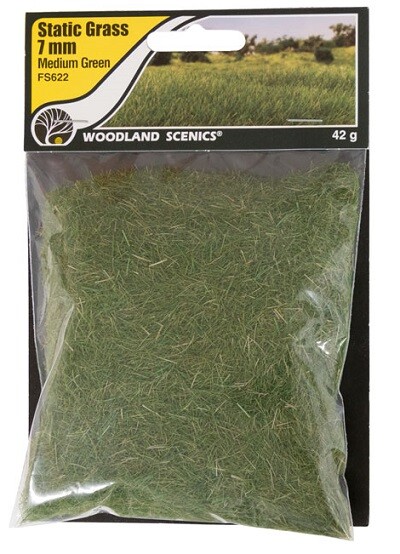 Woodland Scenics Static Grass Medium Green 7mm # FS622