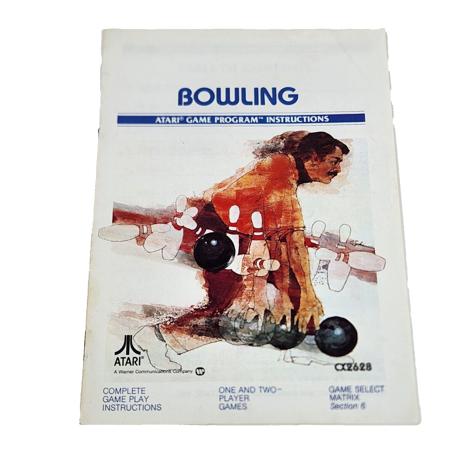 VINTAGE 1978 BOWLING ATARI 2600 VIDEO GAME REPLACEMENT INSTRUCTIONS ONLY