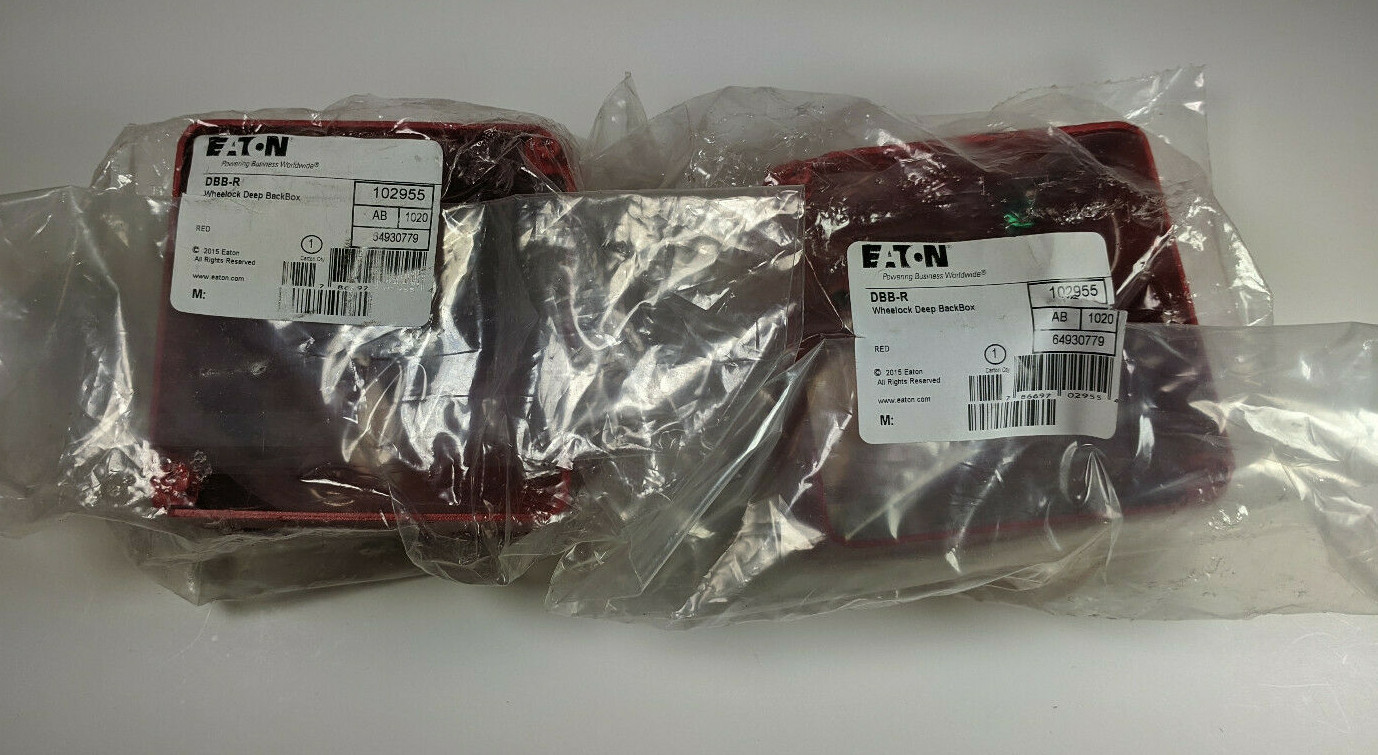 2X Eaton DBB-R Wheelock Deep Backbox Red