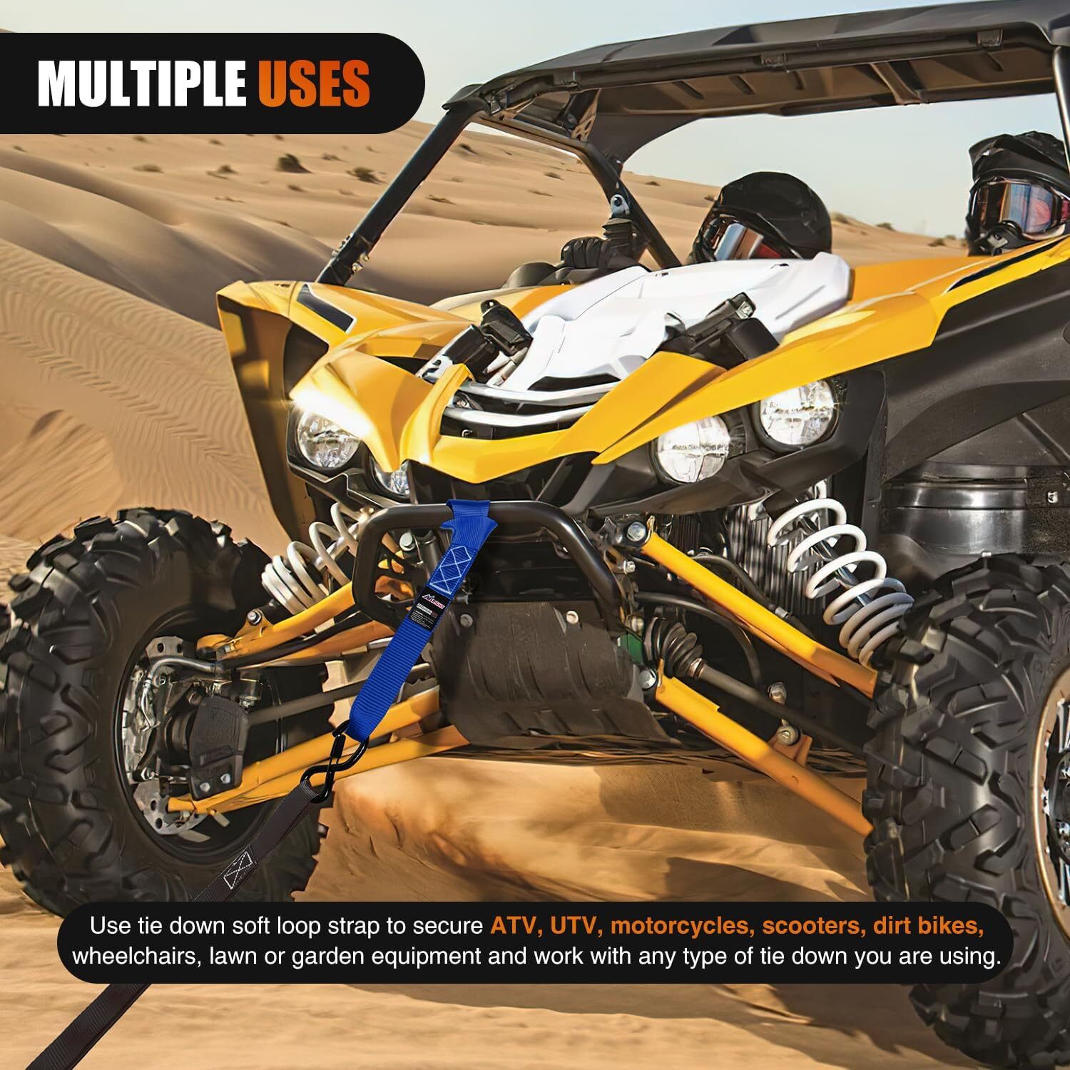 Nilight Motorcycle Tie Down Straps Max Break Strength 12000Lbs Blue