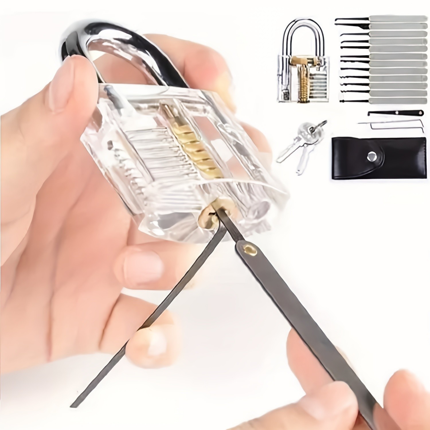 Educational Transparent Padlock Model Set for Lock Mechanism Study Beginners Kit