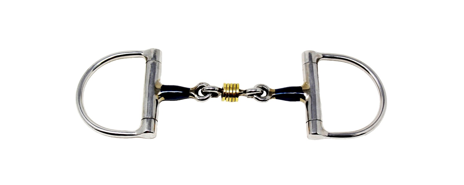 Horse Sweet Iron D-Ring Bit 3-Piece Dog Bone Mouth w/ Rings 35615