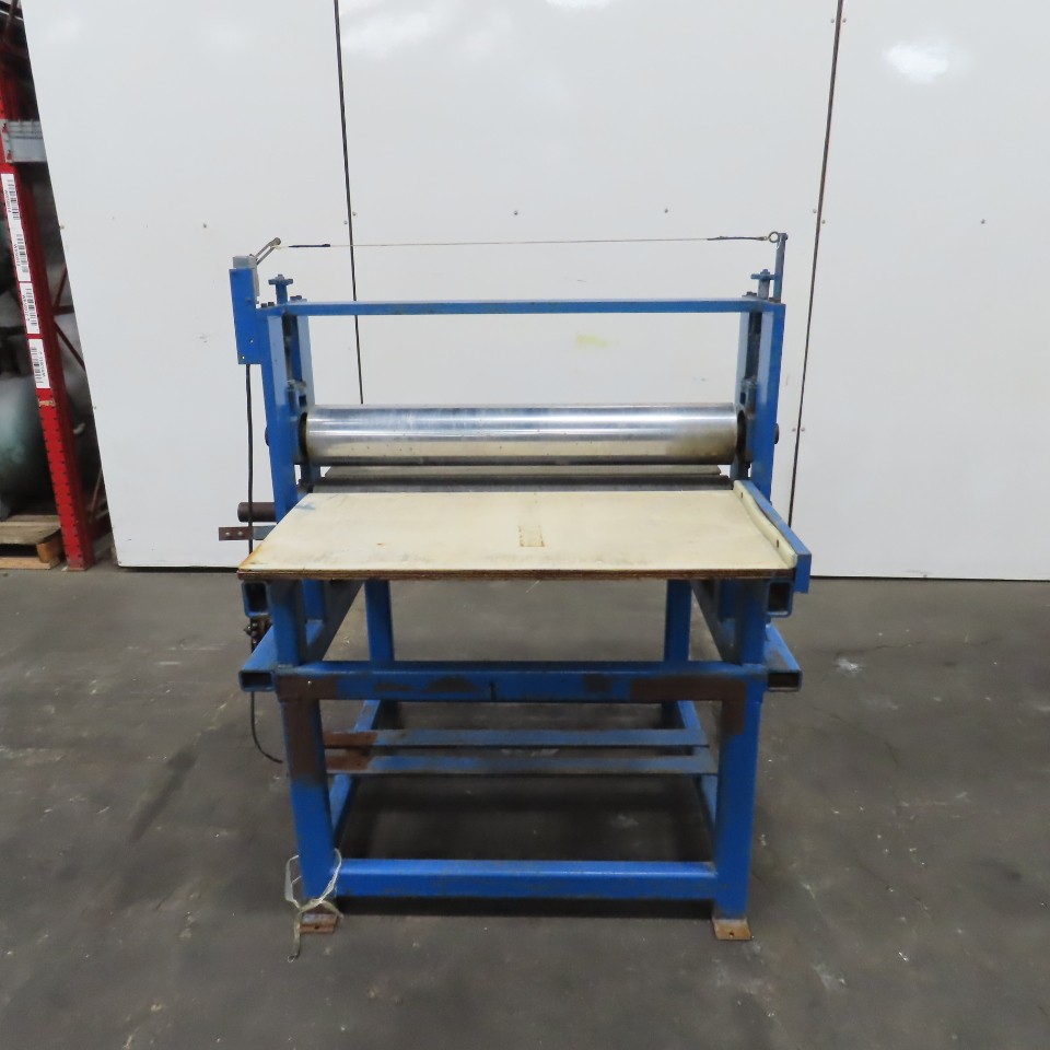 40" Wide Rubber Feed Pinch Lamination Roller Manual Adjust Frame Assembly