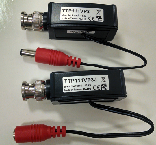 Analog CCTV Video & Power Balun BNC Male to RJ45 Female & DC Jack/Plug Set of 5