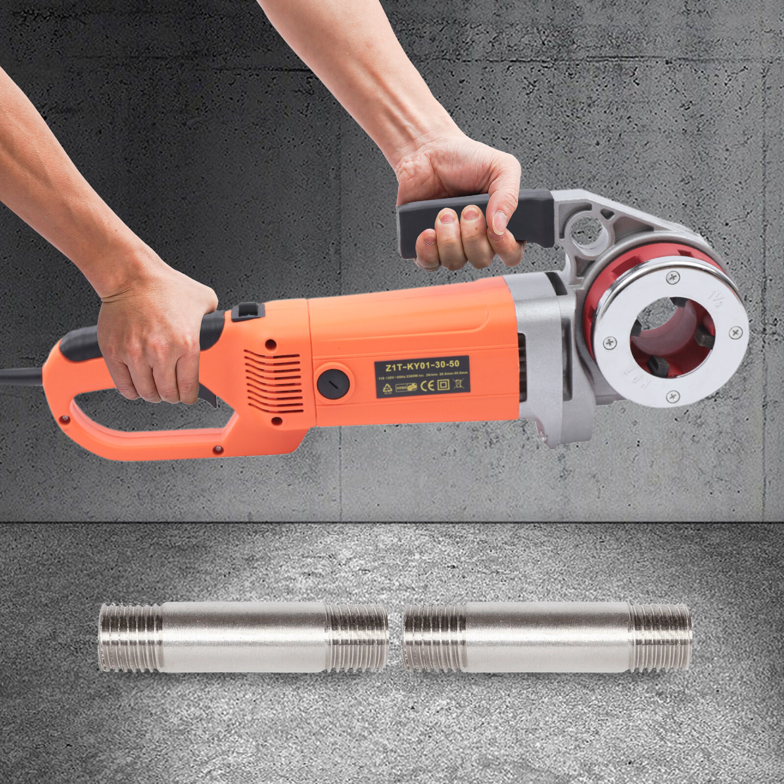 1/2" - 2" Electric Pipe Threader Pipe Threading Machine 2300W 6 Dies