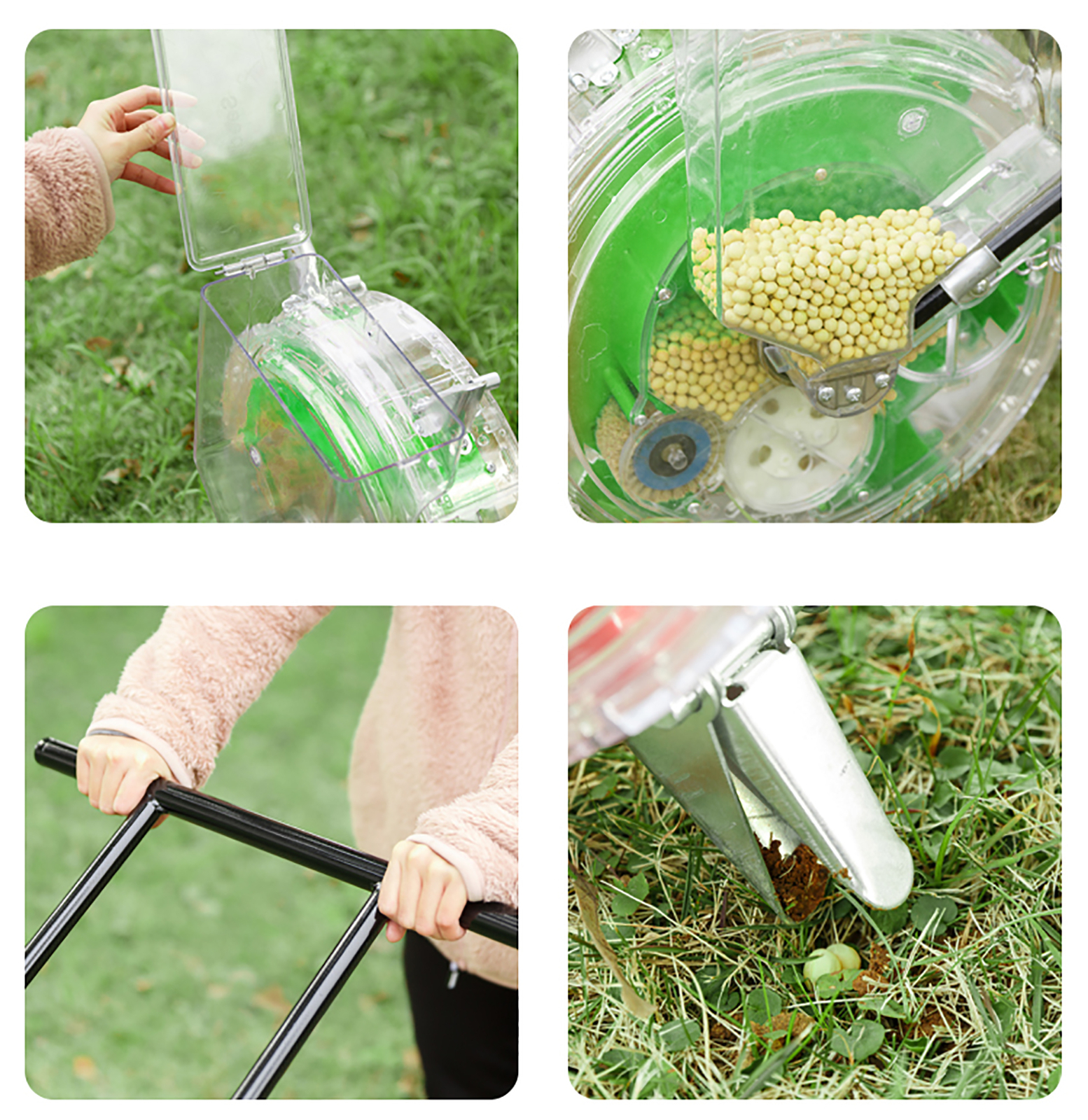 Hand-push Roller Seeder Peanut Corn Fertilizer Applicator Manual Seeding Tool US