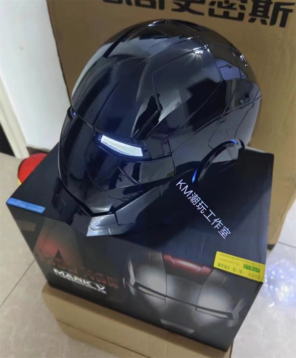 [ All Balck ] AUTOKING Iron Man MK5 Adult Toy Mask Helmet Wearable Voice-control