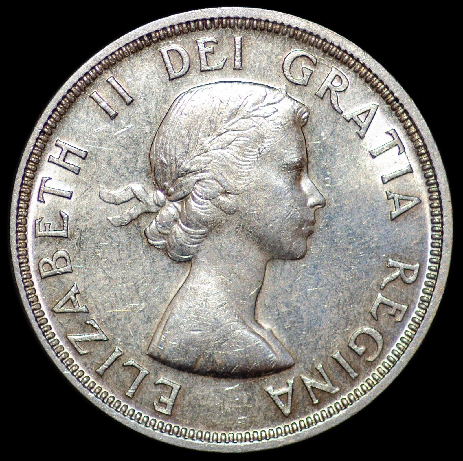 Canada 1955 Silver Dollar (Arnprior w/ Die Break)