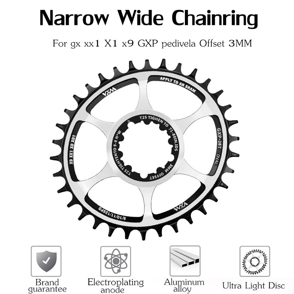 MTB Bicycle Oval Round Chainring 3/6mm Offset Direct Mount Star Ring 32T 34T 36T