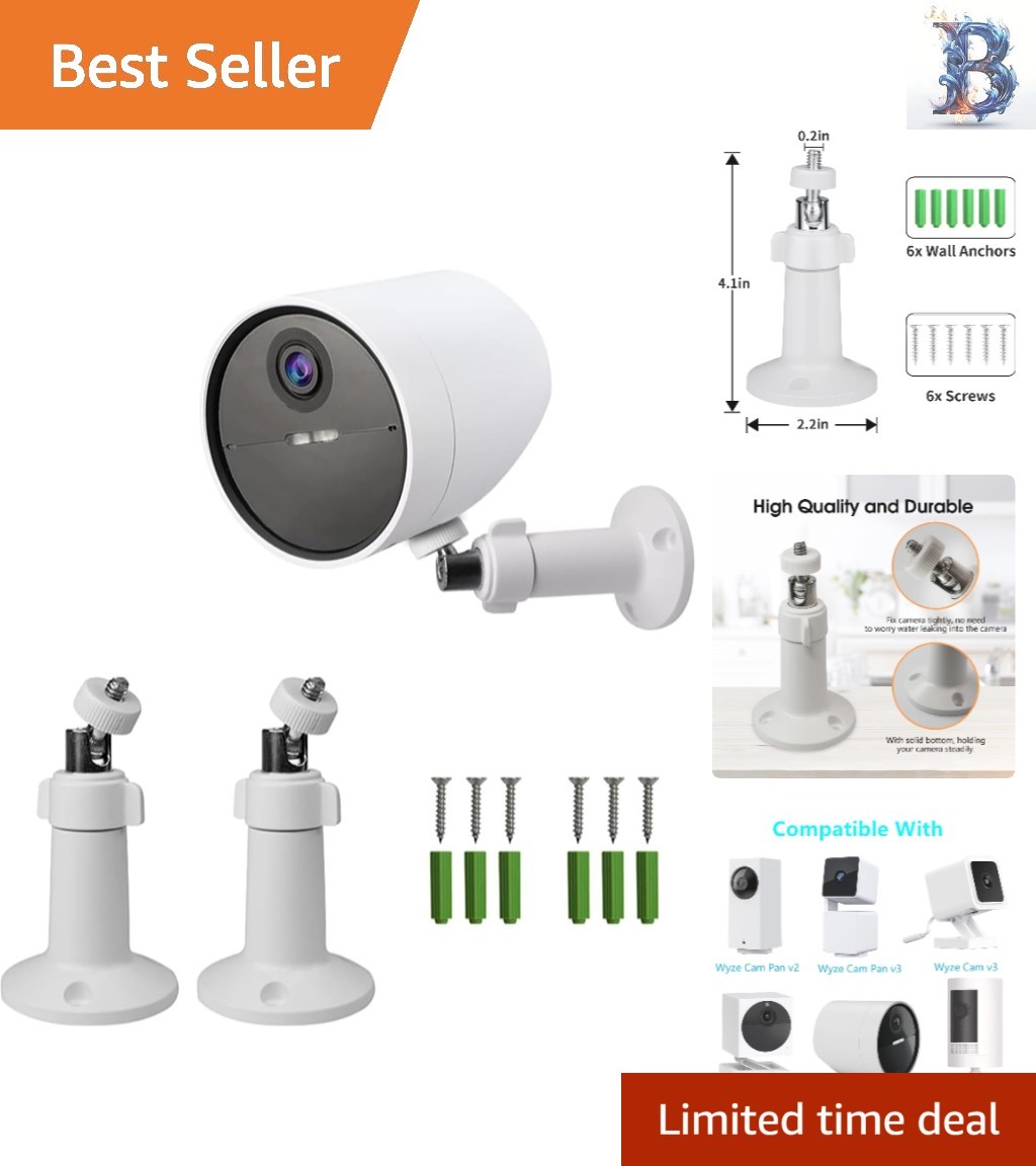 360° Adjustable Camera Mounts for SimpliSafe - Easy Wall Installation (2-Pack)
