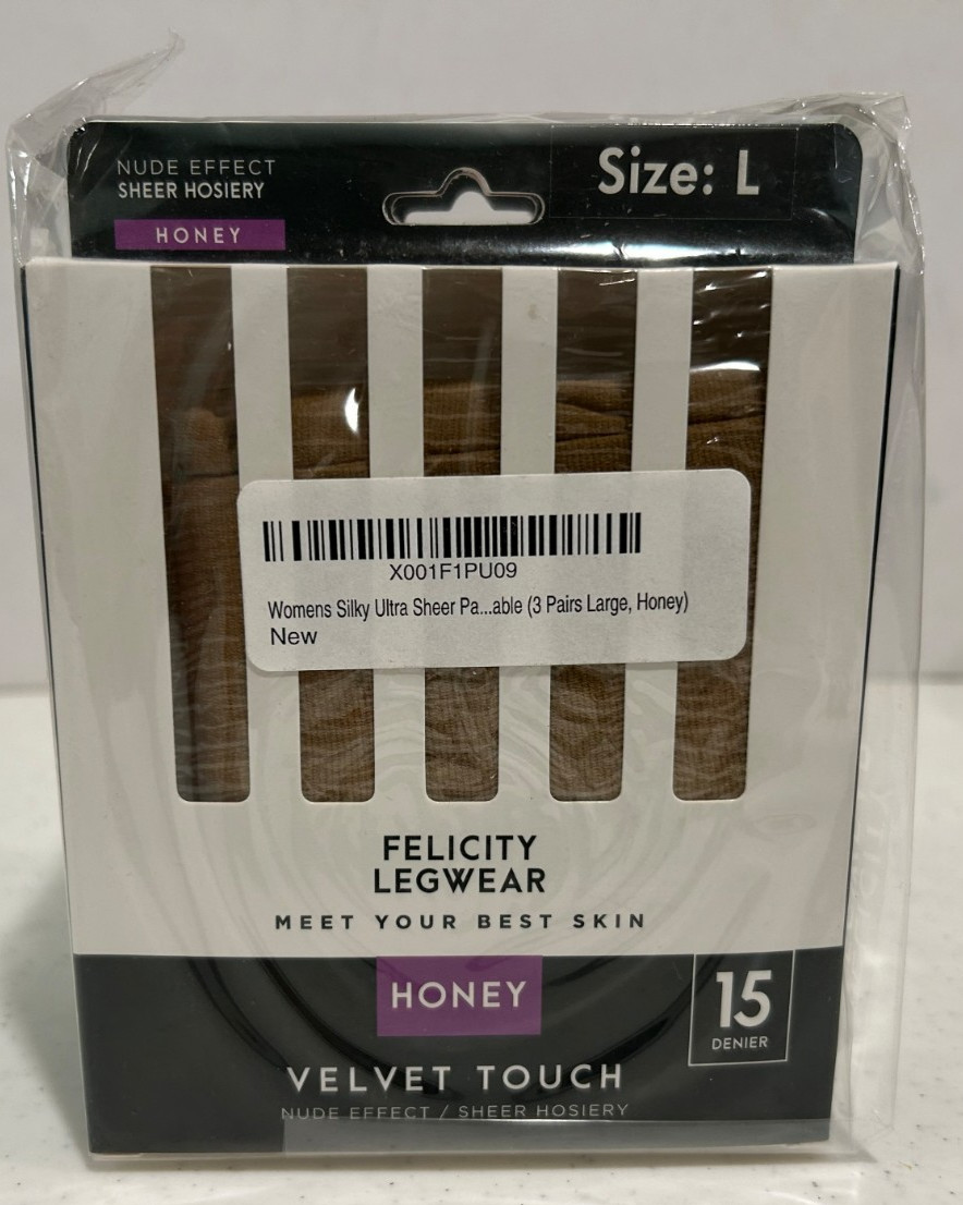 FELICITY Legwear Sheer Hosiery Large Honey New FREE SHIPPING